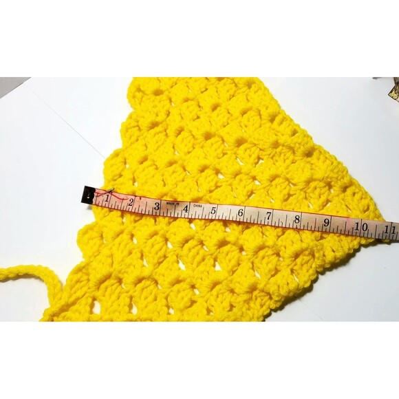 Handmade Yellow Crochet Doll Shawl – Boho Cottagecore Wrap for 18" Dolls Gift - Picture 6 of 10